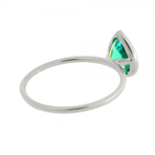 グリーンクリソベリル プラチナリング(クレサンベール/1カラットUP/ペアシェイプ/フクリン)《WRGV3591》