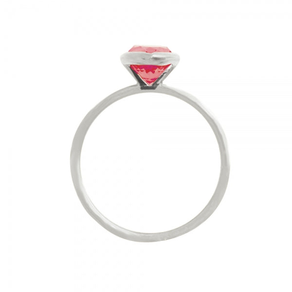 パパラチアサファイア プラチナリング(クレサンベール/1カラットUP/ペアシェイプ/フクリン/9月誕生石)《WRGP3591》