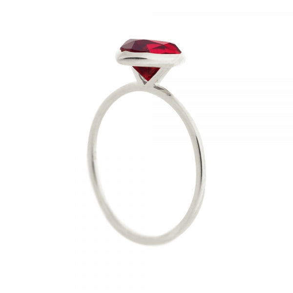 ルビー PTリング(クレサンベール/1カラットUP/ペアシェイプ/フクリン/7月誕生石)