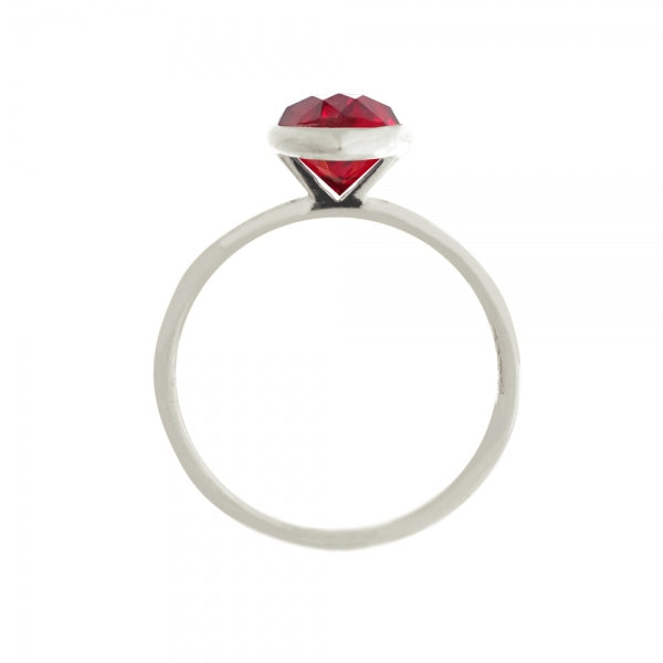 ルビー PTリング(クレサンベール/1カラットUP/ペアシェイプ/フクリン/7月誕生石)