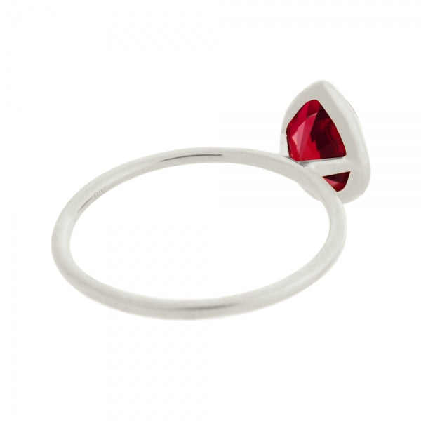 ルビー PTリング(クレサンベール/1カラットUP/ペアシェイプ/フクリン/7月誕生石)