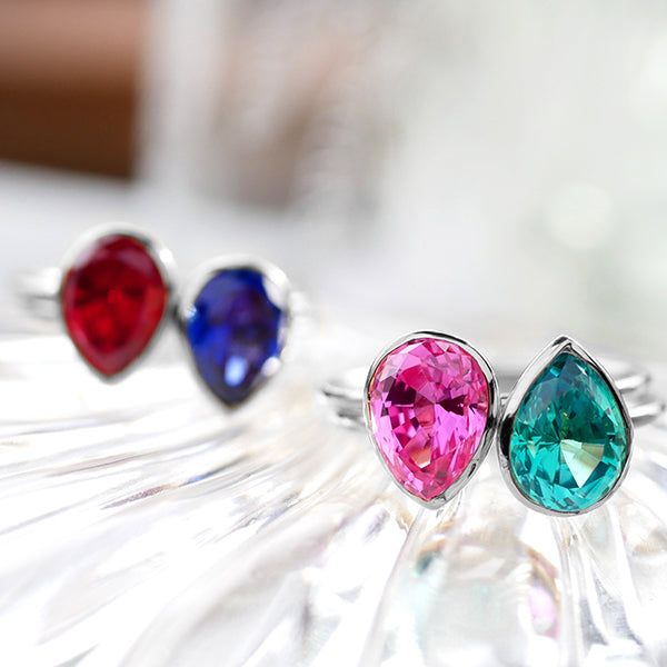 ルビー PTリング(クレサンベール/1カラットUP/ペアシェイプ/フクリン/7月誕生石)