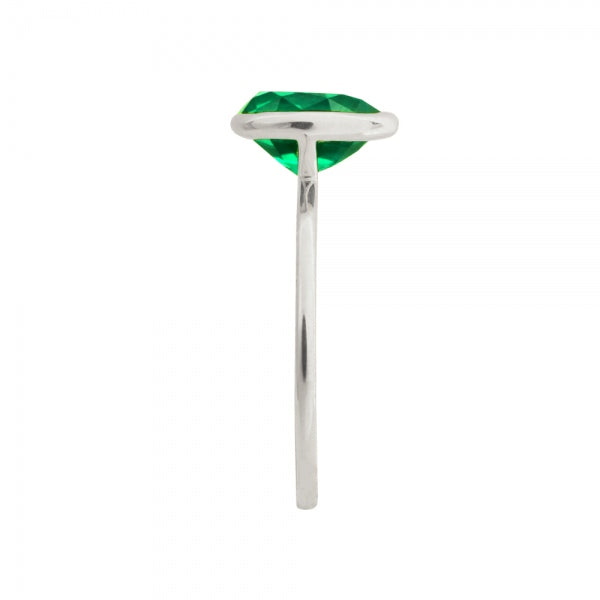 エメラルド プラチナリング(クレサンベール/1カラットサイズ/ペアシェイプ/フクリン/5月誕生石)《WRGE3591》