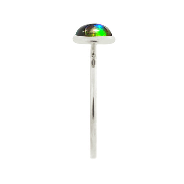 ブラックオパール プラチナリング(クレサンベール/1カラットサイズ/カボションカット/フクリン/10月誕生石)《WRGB3594》