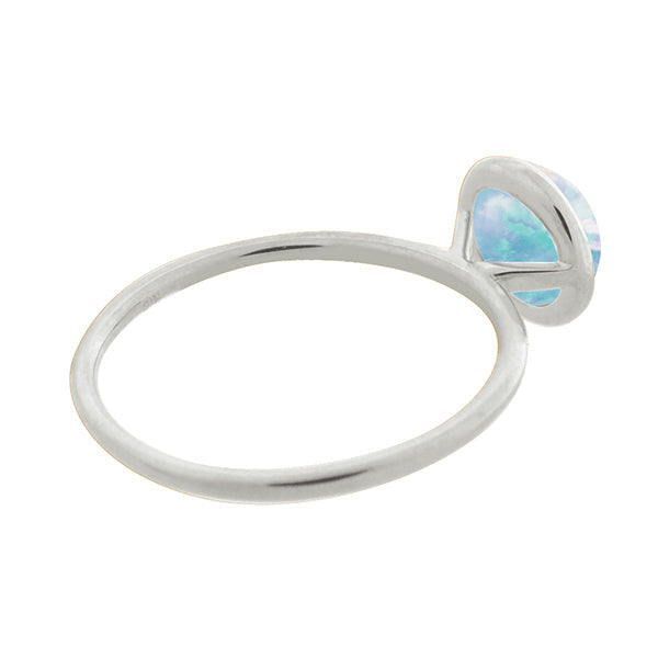 ウォーターオパール プラチナリング(クレサンベール/1カラットサイズ/カボションカット/フクリン/10月誕生石)《WRGW3594》