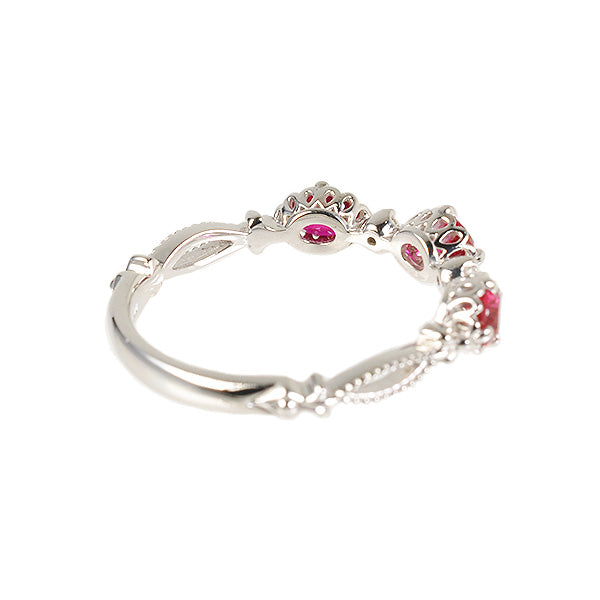 ルビー/ダイヤモンド K18リング(クレサンベール/オーバル/アンティーク風/7月誕生石)《WRGR2635》