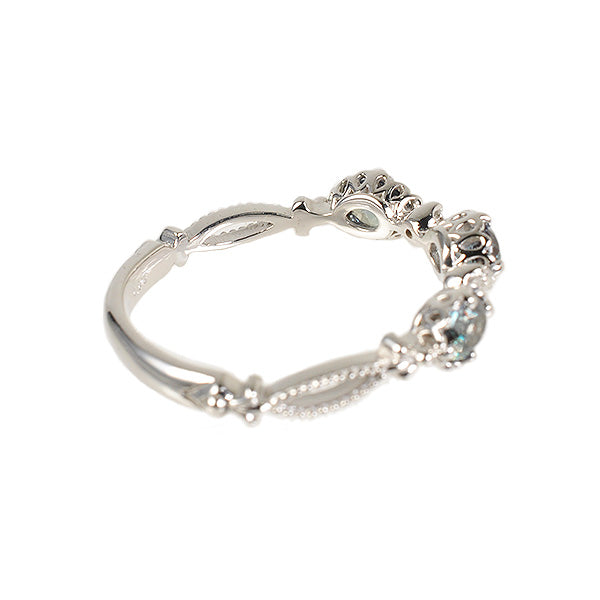 アレキサンドライト/ダイヤモンド K18リング(クレサンベール/オーバル/アンティーク風/6月誕生石)《WRGA2635》