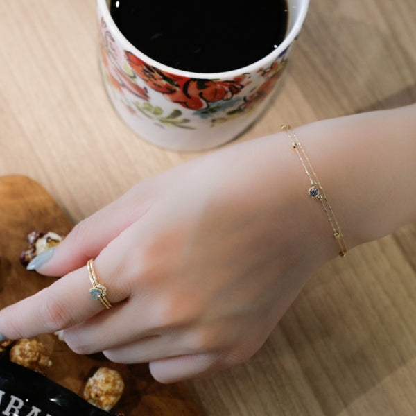 ブルーオパール/キュービックジルコニア K10リング(クレサンベール/モンプレジール/トリリアントバフ/3Way/10月誕生石)《WRGW3978》