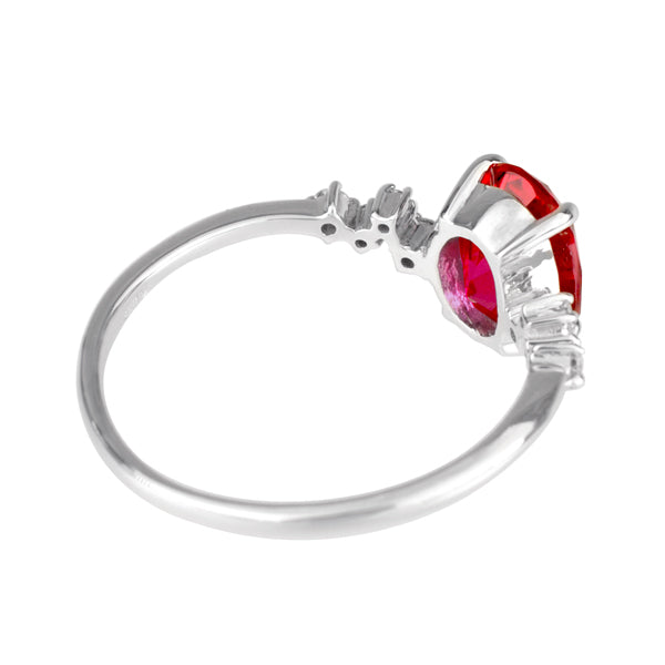 ルビー/ダイヤモンド K18リング(クレサンベール/オーバル/7月誕生石)《WRGR3138》