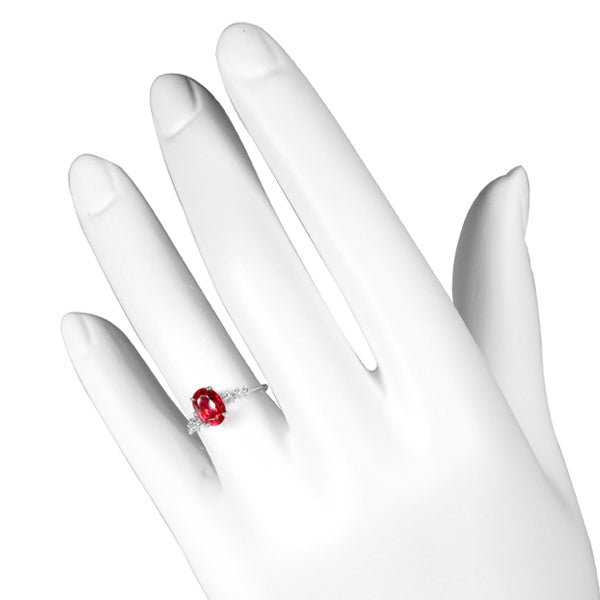 ルビー/ダイヤモンド K18リング(クレサンベール/オーバル/7月誕生石)《WRGR3138》