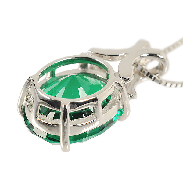 エメラルド プラチナネックレス(クレサンベール/オーバル/5月誕生石)《WPDE2640》