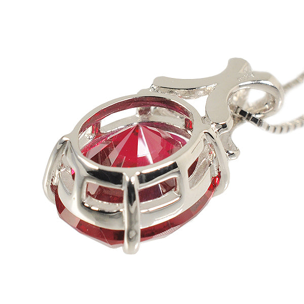 ルビー プラチナネックレス(クレサンベール/オーバル/7月誕生石)《WPDR2640》