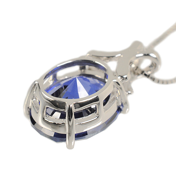 ブルーサファイア プラチナネックレス(クレサンベール/オーバル/9月誕生石)《WPDS2640》