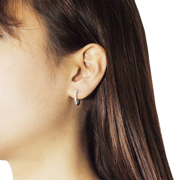 ダイヤモンド K18ピアス(計0.5カラット/フープ/4月誕生石)《BEPD9208》