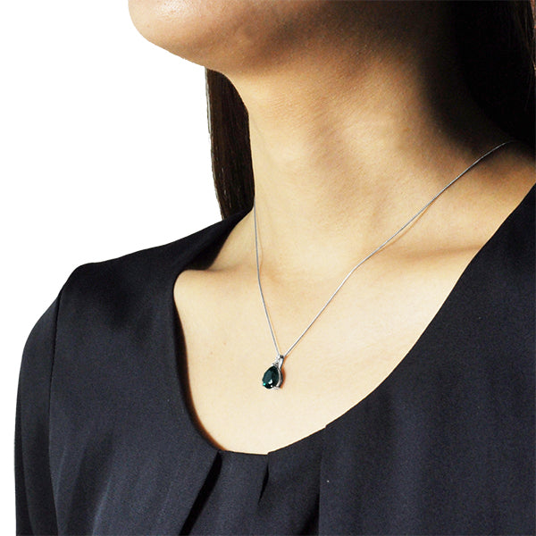 アレキサンドライト/ダイヤモンド プラチナネックレス(クレサンベール/ペアシェイプ/6月誕生石)《WPDA3093》