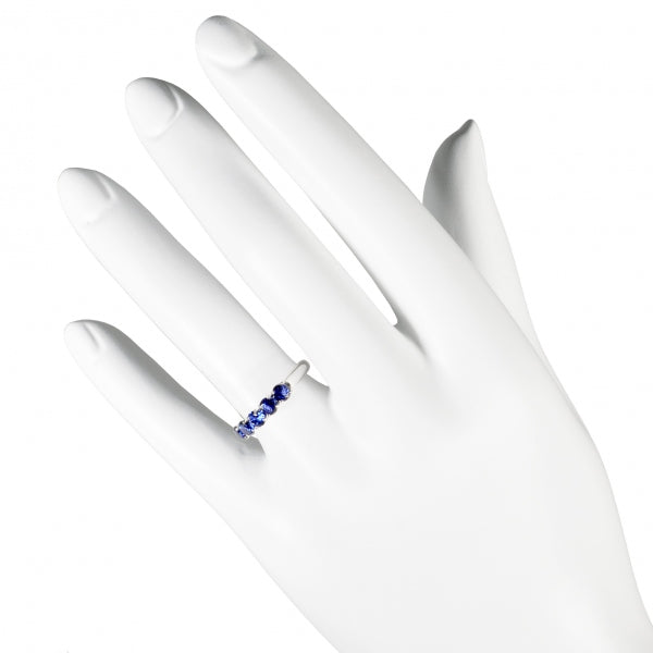 ブルーサファイア プラチナリング(クレサンベール/ハーフエタニティ/9月誕生石)《WRGS3104》