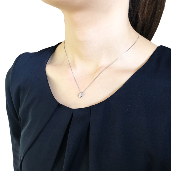 ダイヤモンド プラチナネックレス(0.3カラット/Dカラー/SI2UP/3EX(H&C)/一粒/雫モチーフ/4月誕生石/グレーディングレポート付き)《JPDD1182》