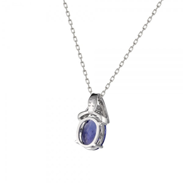 タンザナイト/ダイヤモンド プラチナネックレス(オーバル/12月誕生石)《WPDN3494》