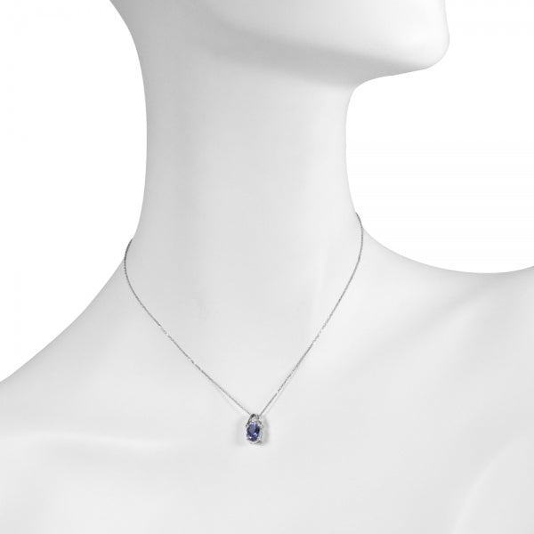 タンザナイト/ダイヤモンド プラチナネックレス(オーバル/12月誕生石)《WPDN3494》
