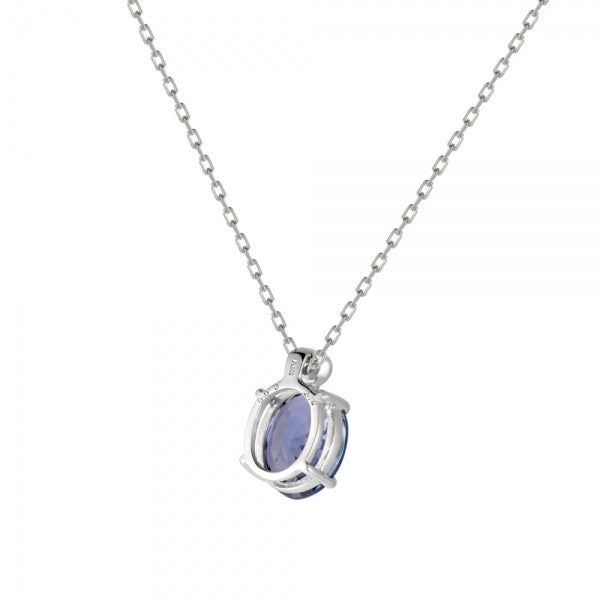 タンザナイト/ダイヤモンド プラチナネックレス(オーバル/ミル打ち/12月誕生石)《WPDN3492》