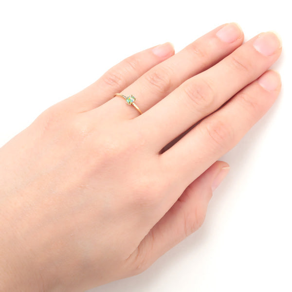 ウォーターオパール K18リング(クレサンベール/パレット/オーバル/ライン/10月誕生石)《WRGW2644》