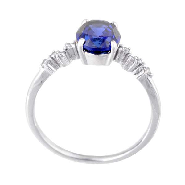 ブルーサファイア/ダイヤモンド K18リング(クレサンベール/オーバル/9月誕生石)《WRGS3138》