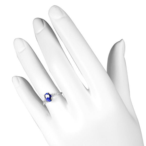 ブルーサファイア/ダイヤモンド K18リング(クレサンベール/オーバル/9月誕生石)《WRGS3138》