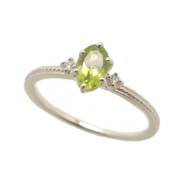 ペリドット/ダイヤモンド K18リング(オーバル/8月誕生石)《WRGN2115》