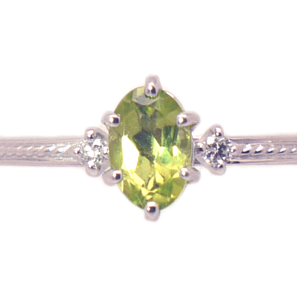 ペリドット/ダイヤモンド K18リング(オーバル/8月誕生石)《WRGN2115》