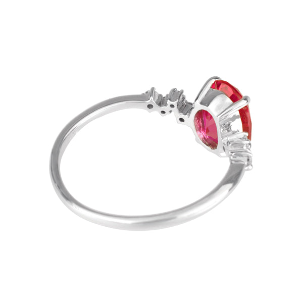 パパラチアサファイア/ダイヤモンド K18リング(クレサンベール/オーバル/9月誕生石)《WRGP3138》