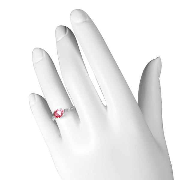 パパラチアサファイア/ダイヤモンド K18リング(クレサンベール/オーバル/ミル打ち/9月誕生石)《WRGP3139》