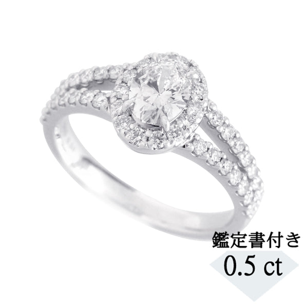 プレゼントD\u0026D144 0.47ct Fカラー Pt コンビ ダイヤモンド リング 鑑定書