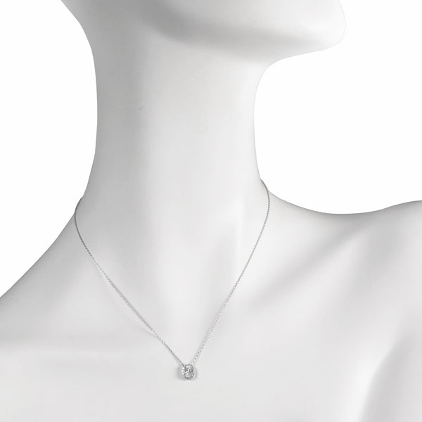 ダイヤモンド プラチナネックレス(0.5カラット/Dカラー/IF(インターナリーフローレス)/オーバル/一粒/4月誕生石/グレーディングレポート付き)《JPDD1227》