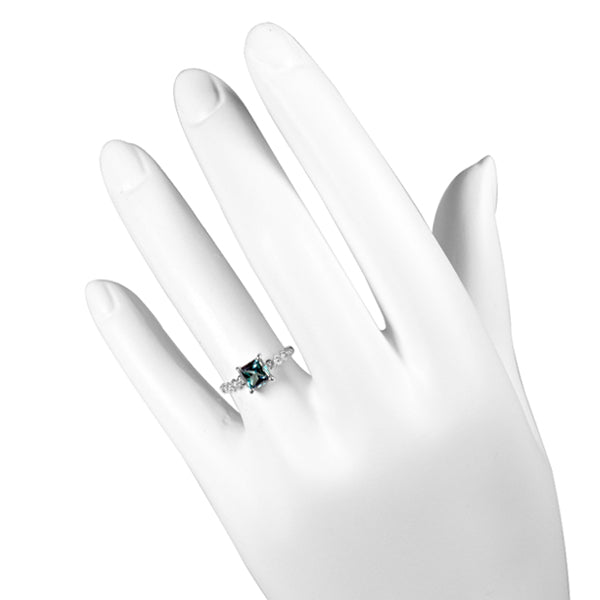 アレキサンドライト/ダイヤモンド K18リング(クレサンベール/プリンセス/6月誕生石)《WRGA3142》