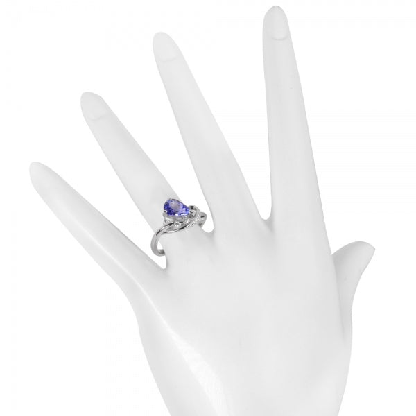 タンザナイト/ダイヤモンド PTリング(ペアシェイプ/12月誕生石)《WRGN3344》