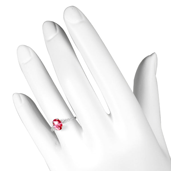 パパラチアサファイア/ダイヤモンド K18リング(クレサンベール/オーバル/9月誕生石)《WRGP3138》