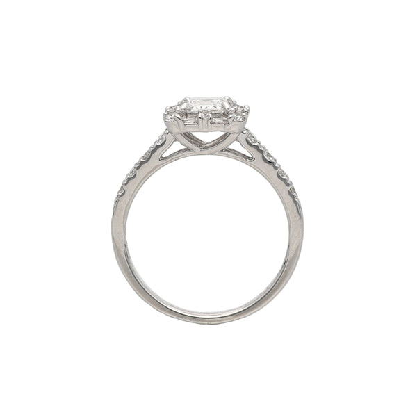 ダイヤモンド PTリング(0.5カラット/Dカラー/VVS1/エメラルドカット/一粒/4月誕生石/GIAグレーディングレポート付き)《JRGD1536》