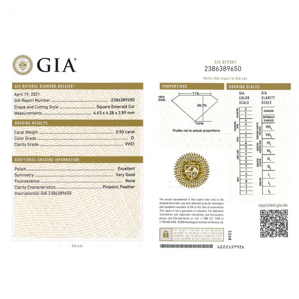 ダイヤモンド PTリング(0.5カラット/Dカラー/VVS1/エメラルドカット/一粒/4月誕生石/GIAグレーディングレポート付き)《JRGD1536》
