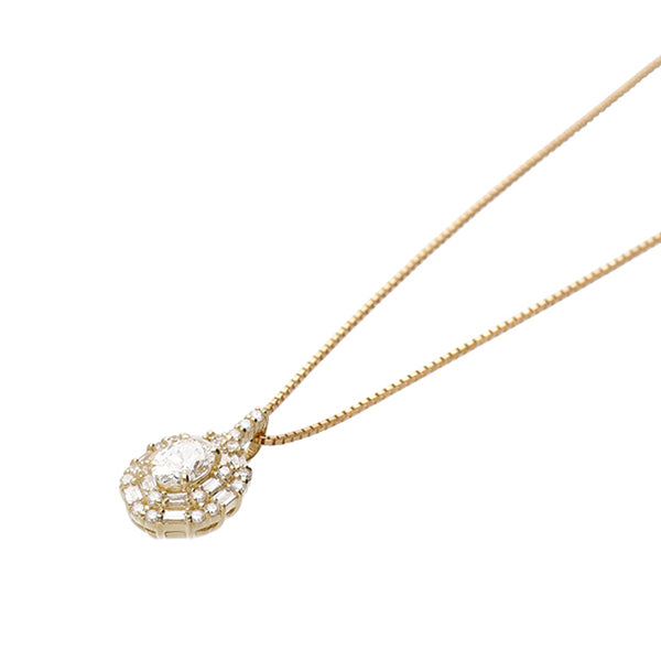 ダイヤモンド K18ネックレス(0.3カラット/Dカラー/VVS1/オーバル/一粒/4月誕生石/GIAグレーディングレポート付き)《JPDD1542》