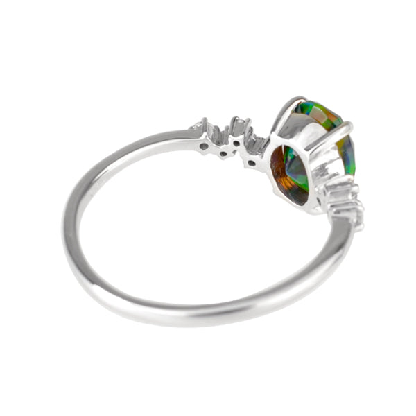 ブラックオパール/ダイヤモンド K18リング(クレサンベール/オーバル/10月誕生石)《WRGB3138》