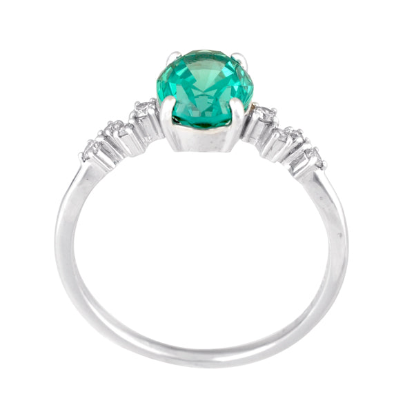 グリーンクリソベリル/ダイヤモンド K18リング(クレサンベール/オーバル)《WRGV3138》