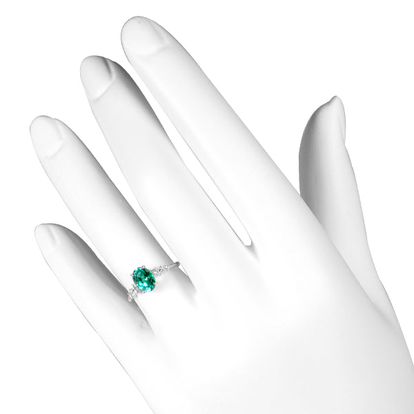 グリーンクリソベリル/ダイヤモンド K18リング(クレサンベール/オーバル)《WRGV3138》