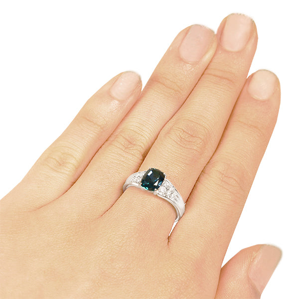 アレキサンドライト/ダイヤモンド PTリング(クレサンベール/6月誕生石)《BRGA7493》