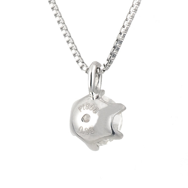 ダイヤモンド プラチナネックレス(0.3カラット/Dカラー/FL(フローレス)/3EX/一粒/4月誕生石/GIAグレーディングレポート付き)《WPDD3534》