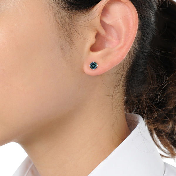 アレキサンドライト プラチナピアス(クレサンベール/1カラットUP/ラウンドブリリアント/スタッド/6月誕生石)《WEPA3182》