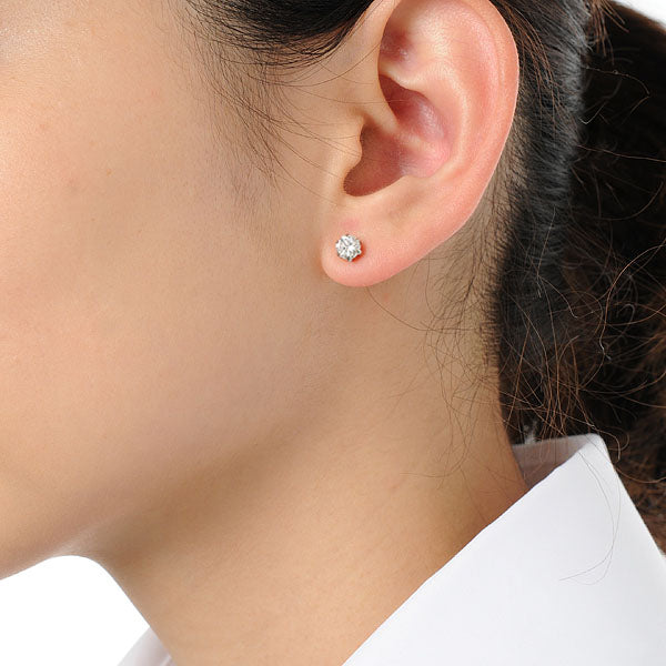 ダイヤモンド PTセラミックピアス(計1.0カラット/スタッド/4月誕生石)《WEPD3205》