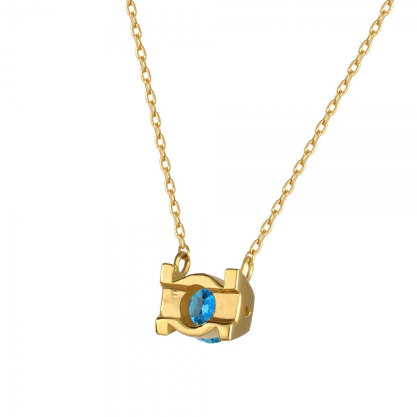 ブルートパーズ K18ネックレス(イニシャル/11月誕生石)《WPDN3441》