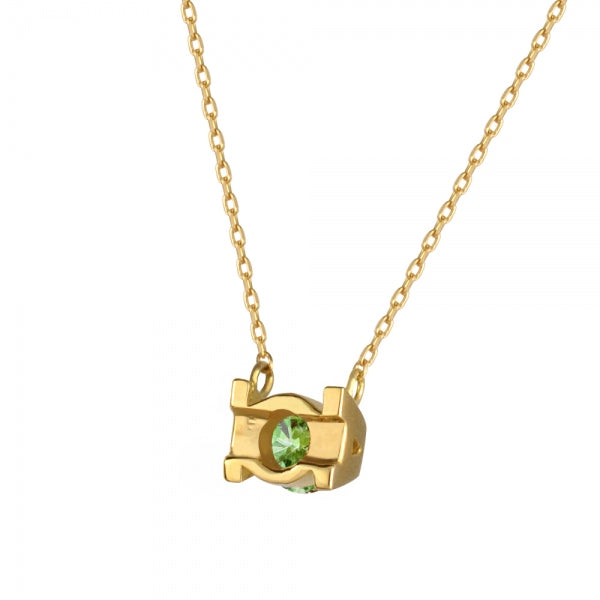 ペリドット K18ネックレス(イニシャル/8月誕生石)《WPDN3440》