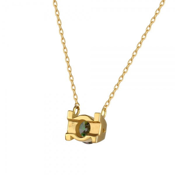 ブラックオパール K18ネックレス(クレサンベール/イニシャル/10月誕生石)《WPDB3433》