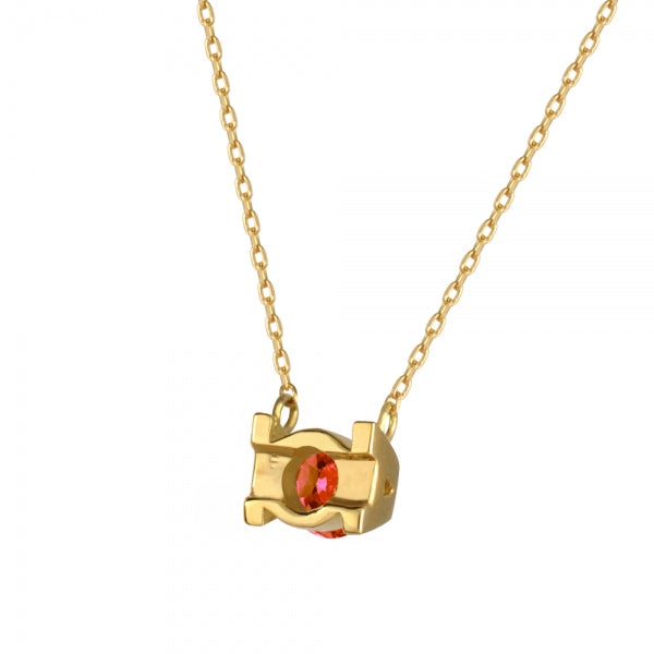 パパラチアサファイア K18ネックレス(クレサンベール/イニシャル/9月誕生石)《WPDP3433》